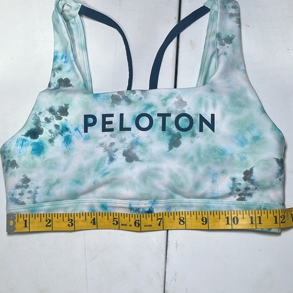 PELETON Blue Diamond Tie Dye V Back Sportsbra Small Gym Workout Active Comfy - Picture 5 of 9